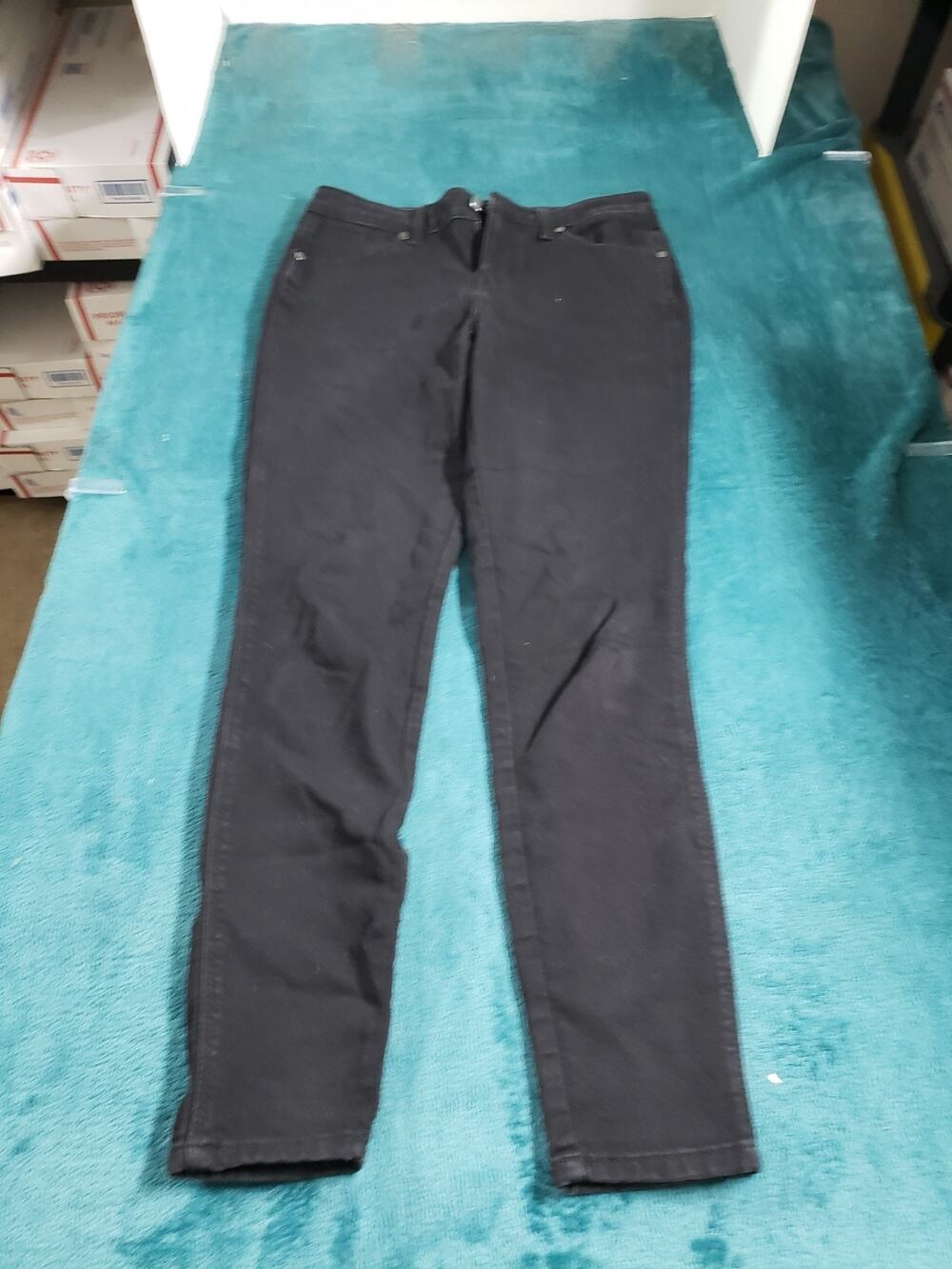 1822 Jeans Size 4 Women Black Stretch Denim Pants Ladies Mid Rise Skinny